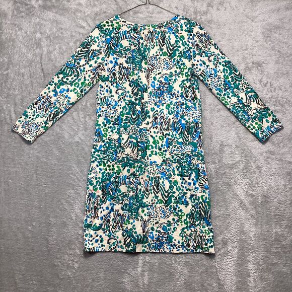 Lilly Pulitzer Dress Women's M 100% Pima Cotton Mini Shift Safari Resort Wedding - Picture 2 of 10